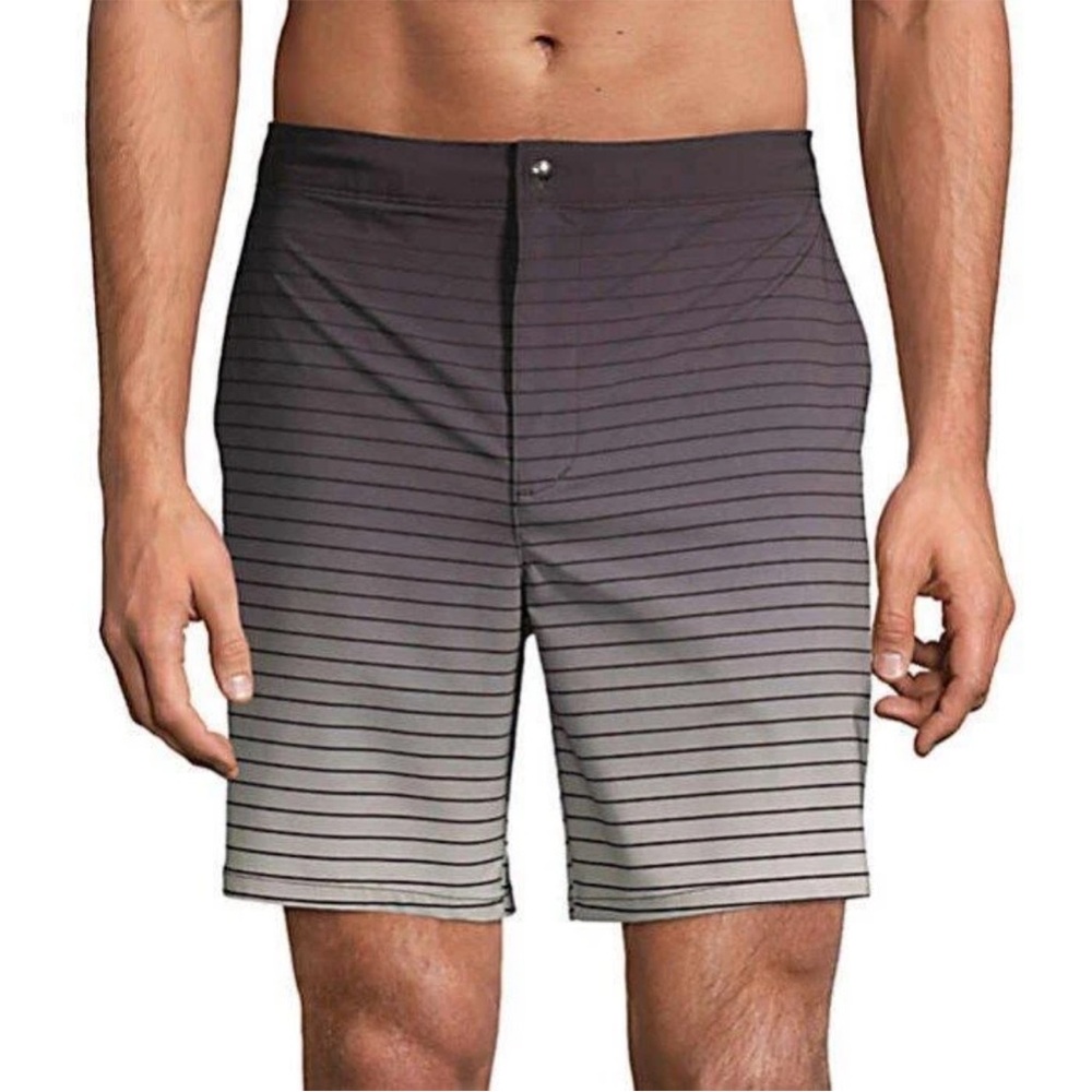 Lands End Sunset Gradient Stripe Swim Trunks Size L